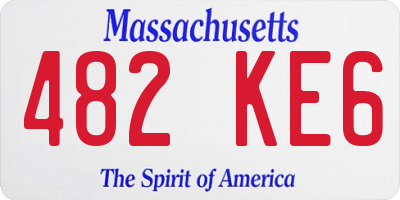 MA license plate 482KE6