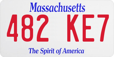 MA license plate 482KE7