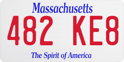 MA license plate 482KE8