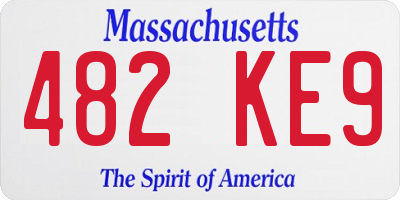 MA license plate 482KE9