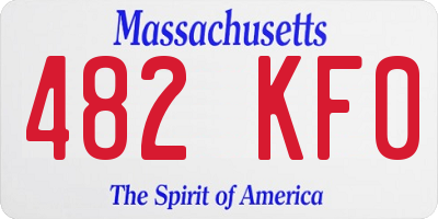 MA license plate 482KF0