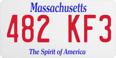 MA license plate 482KF3