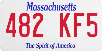 MA license plate 482KF5