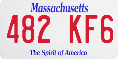 MA license plate 482KF6
