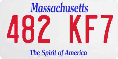 MA license plate 482KF7