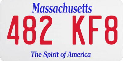 MA license plate 482KF8