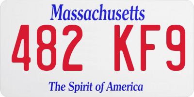 MA license plate 482KF9