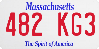 MA license plate 482KG3