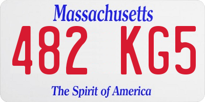 MA license plate 482KG5