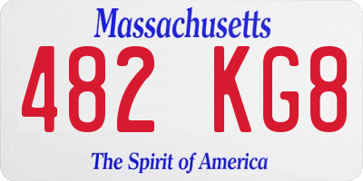 MA license plate 482KG8