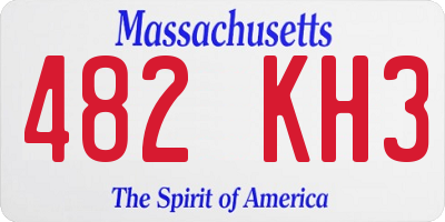 MA license plate 482KH3
