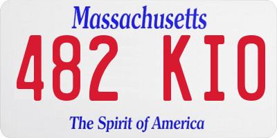 MA license plate 482KI0