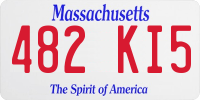 MA license plate 482KI5