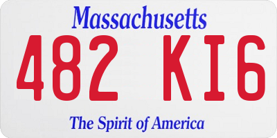 MA license plate 482KI6