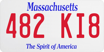 MA license plate 482KI8