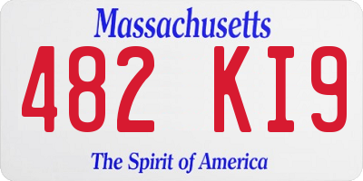 MA license plate 482KI9