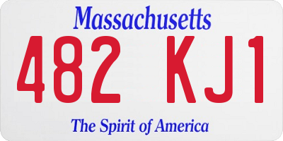 MA license plate 482KJ1