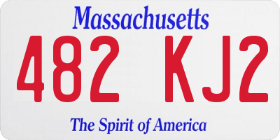 MA license plate 482KJ2