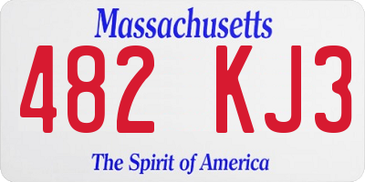 MA license plate 482KJ3