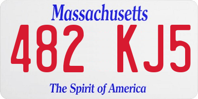 MA license plate 482KJ5