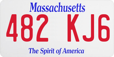 MA license plate 482KJ6