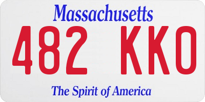 MA license plate 482KK0
