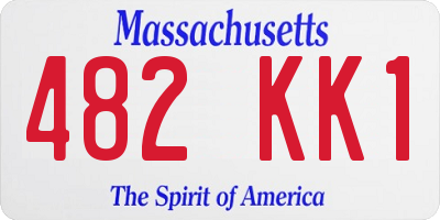 MA license plate 482KK1