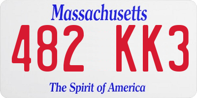 MA license plate 482KK3