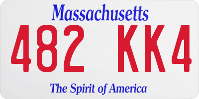 MA license plate 482KK4