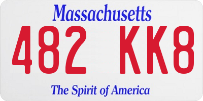 MA license plate 482KK8