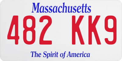 MA license plate 482KK9