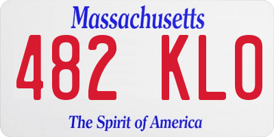 MA license plate 482KL0