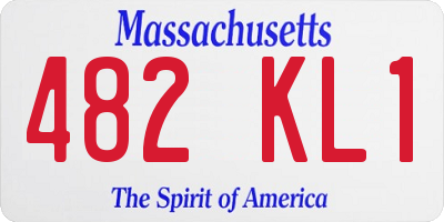 MA license plate 482KL1