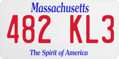 MA license plate 482KL3