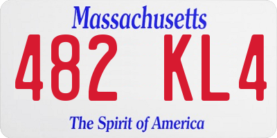 MA license plate 482KL4