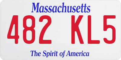 MA license plate 482KL5