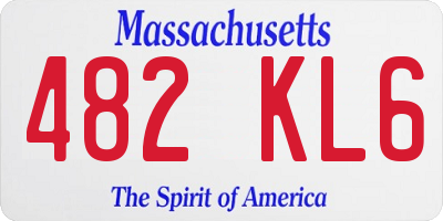 MA license plate 482KL6