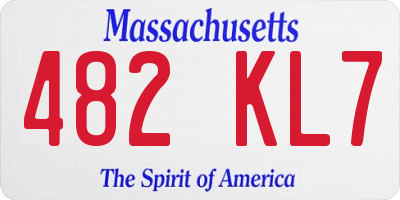 MA license plate 482KL7