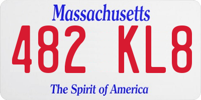 MA license plate 482KL8