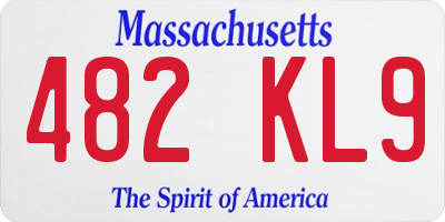MA license plate 482KL9