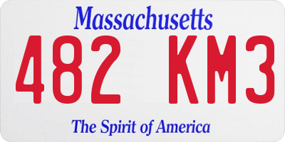 MA license plate 482KM3