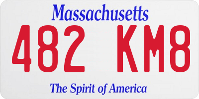 MA license plate 482KM8