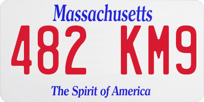 MA license plate 482KM9