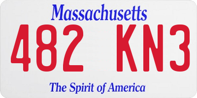 MA license plate 482KN3