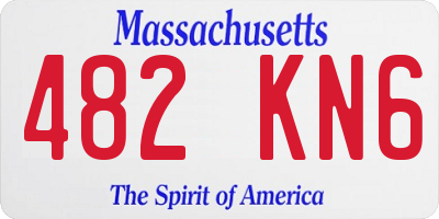 MA license plate 482KN6