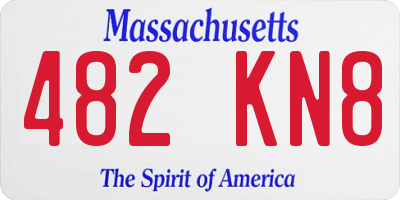 MA license plate 482KN8
