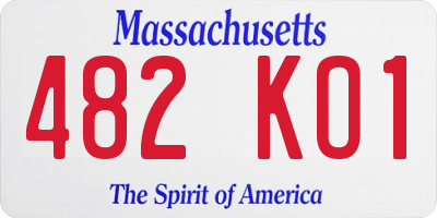 MA license plate 482KO1
