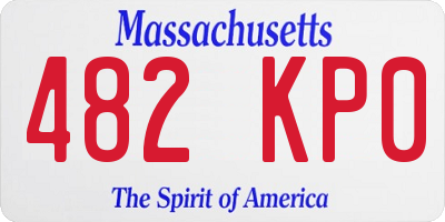 MA license plate 482KP0