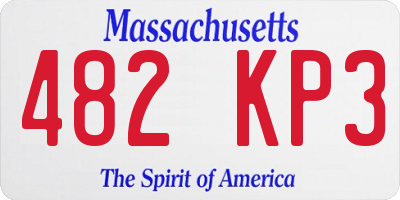 MA license plate 482KP3