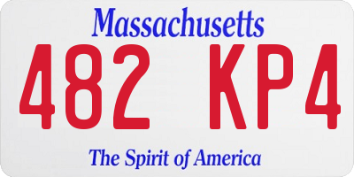 MA license plate 482KP4